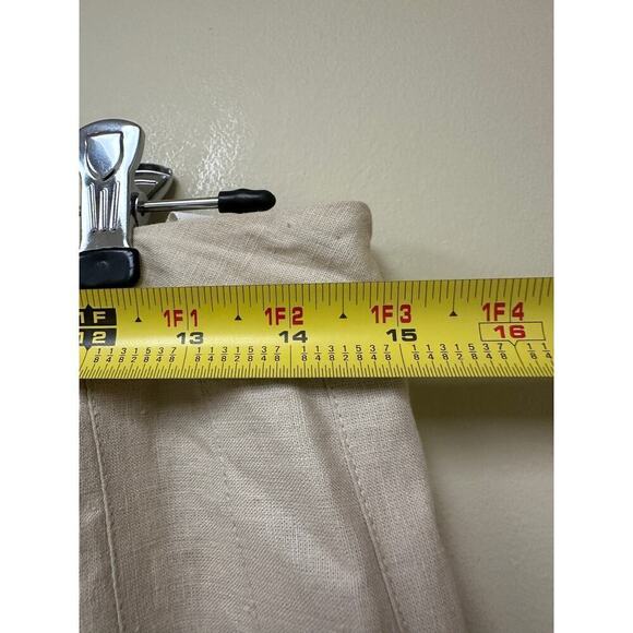 Peter Nygard Petites 8 Embroidered Pleated Mini A Line Skirt Khaki Boho - Picture 5 of 8